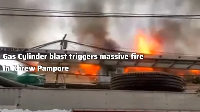 Gas Cylinder-Blast Triggers Massive Fire In Khrew
